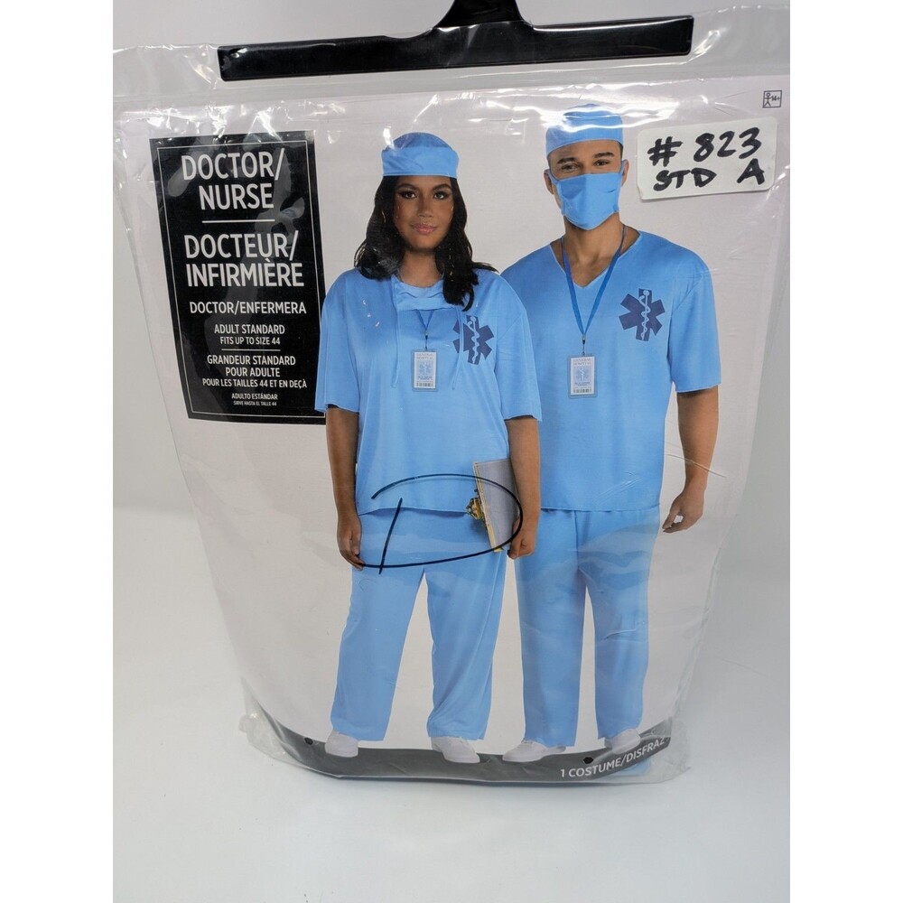 Doctor Nurse Scrubs Halloween Costume Adult Std 5pc Complete Cosplay Couples